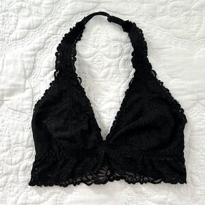 PINK by Victoria’s Secret Black Lace Bralette Size X-Small XS Halter Strap Bra